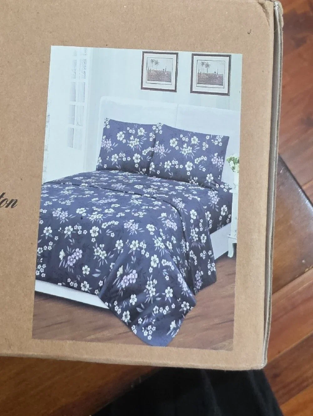 Navy Floral Organic Sheet Set